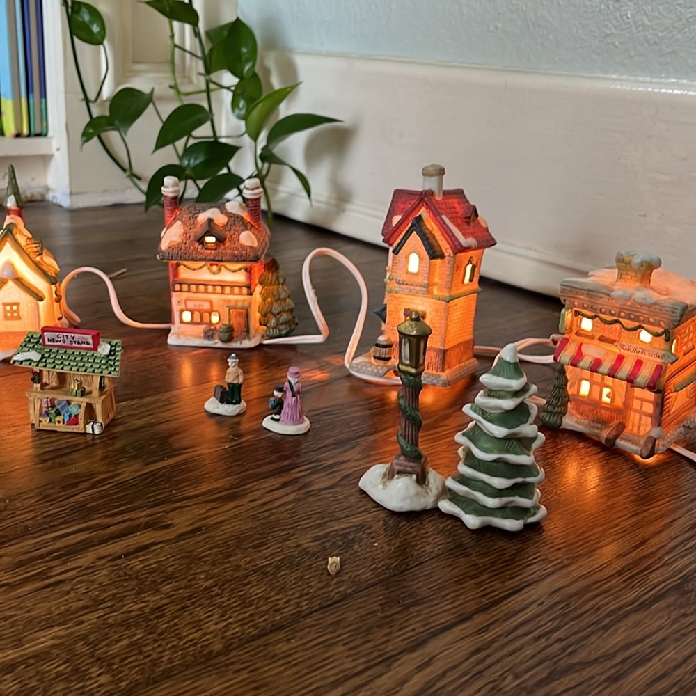 Vintage Light Up Christmas Village